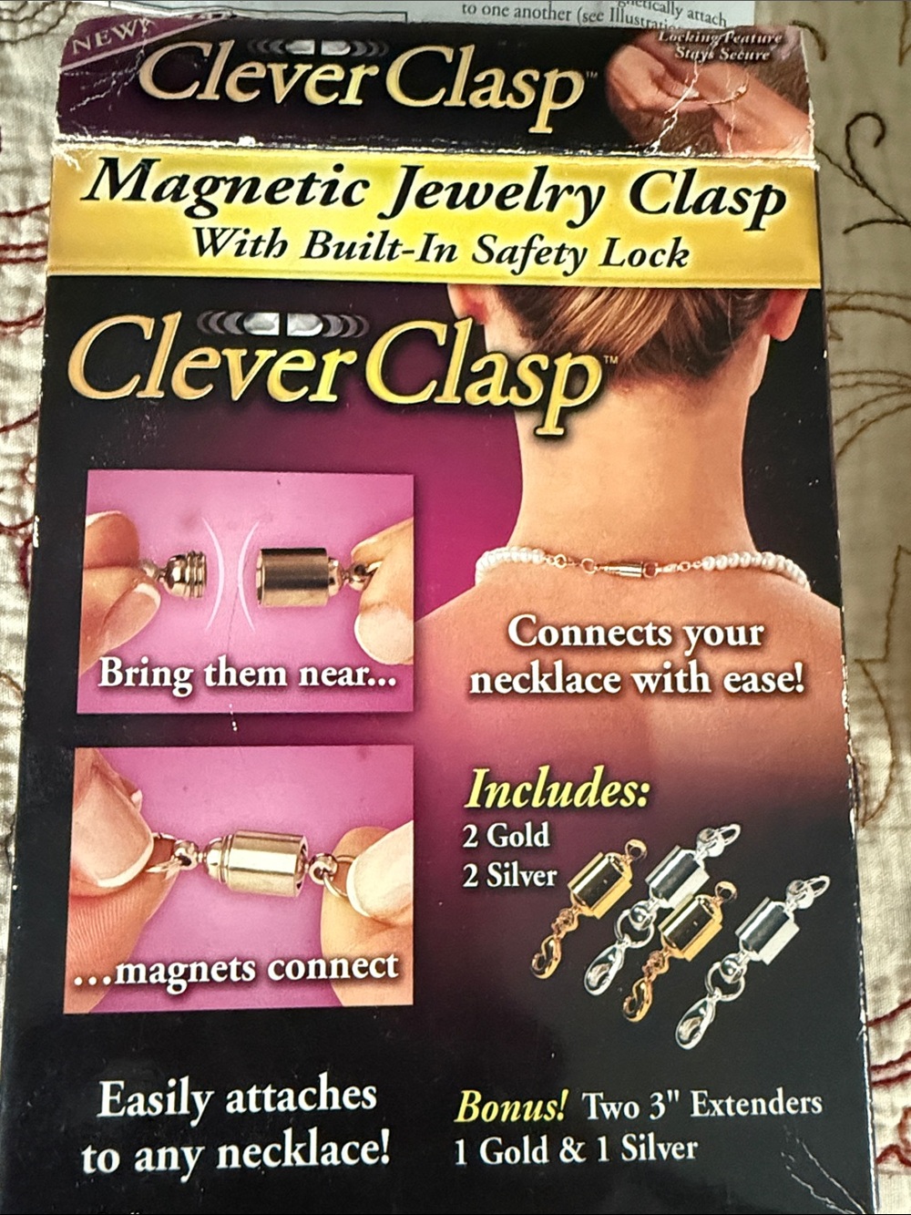 Magnetic Jewelry Clasps and extender - Gold and Silver tone NWT